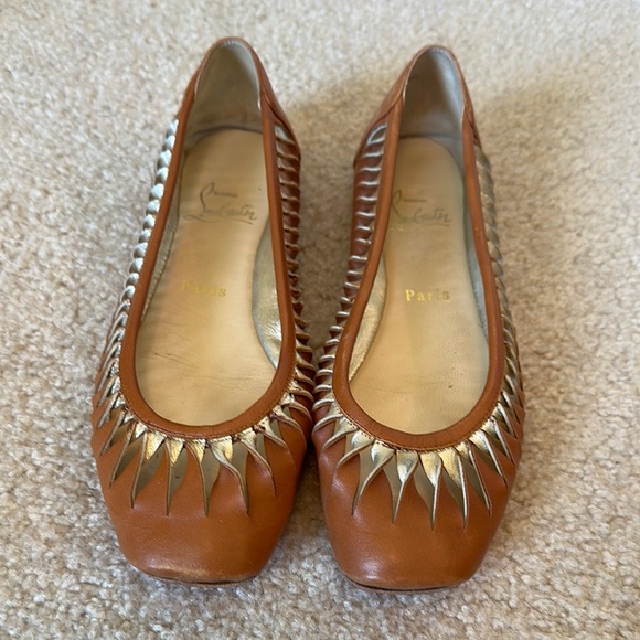 Christian Louboutin Brown Leather Flats